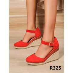 Sandały damskie na obcasie R325 RED