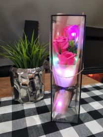 Róża mydlana bukiet LED FUKSJA Kod :4B28-41
