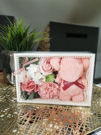 Flower box + miś RÓŻOWY Kod: EW14131
