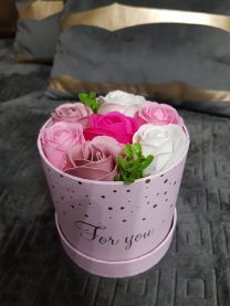 Flower box pachnący mydlany bukiet kwiatowy kod: 2458