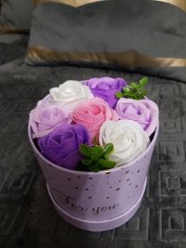Flower box pachnący mydlany bukiet kwiatowy kod: 2456