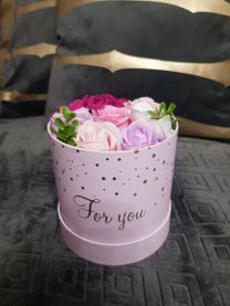 Flower box pachnący mydlany bukiet kwiatowy kod: 2460