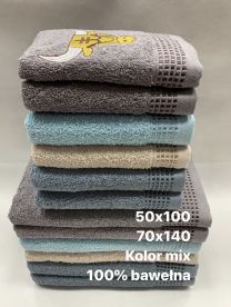 Komplet ręczników frote 100% bawełna 70x140+ 50x100 Kod: AA96