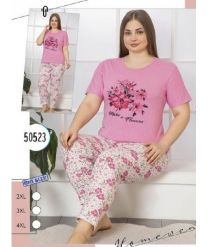 Piżama Damska 100% Bawełna Plus Size Rozmiar: 2XL-4XL Kod: EAD52-50523
