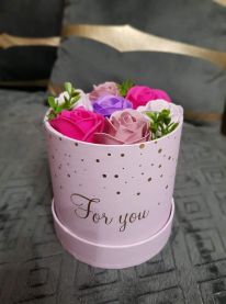 Flower box pachnący mydlany bukiet kwiatowy kod: 2066