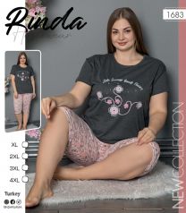 Piżama Damska 100% Bawełna Plus Size Rozmiar: XL-4XL Kod:  B20-1683