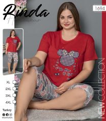 Piżama Damska 100% Bawełna Plus Size Rozmiar: XL-4XL Kod:  B20-1694